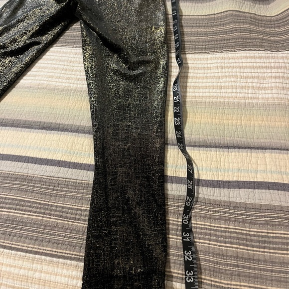 Spanx Black and Gold Velvet Shine Leggings. Small. - Picture 7 of 7